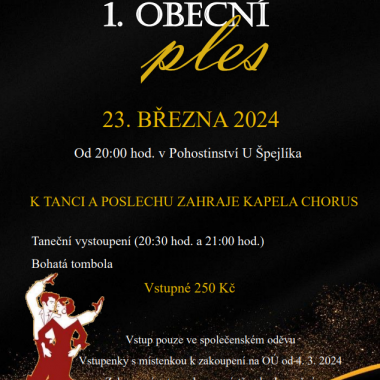 1.Obecní ples v Orli - plakát